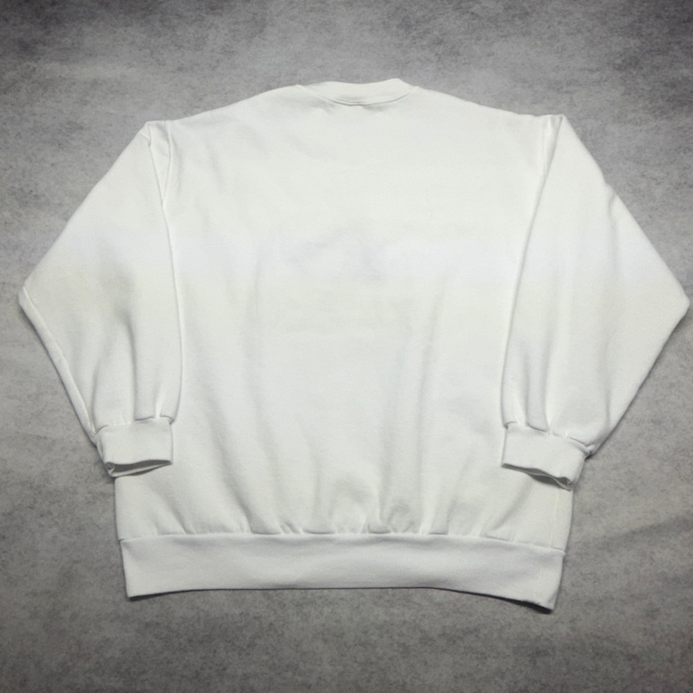 Vintage 90s Puerto Vallarta Sailboat Embroidered Sweatshirt White Large Boat Y2K - Picture 4 of 12